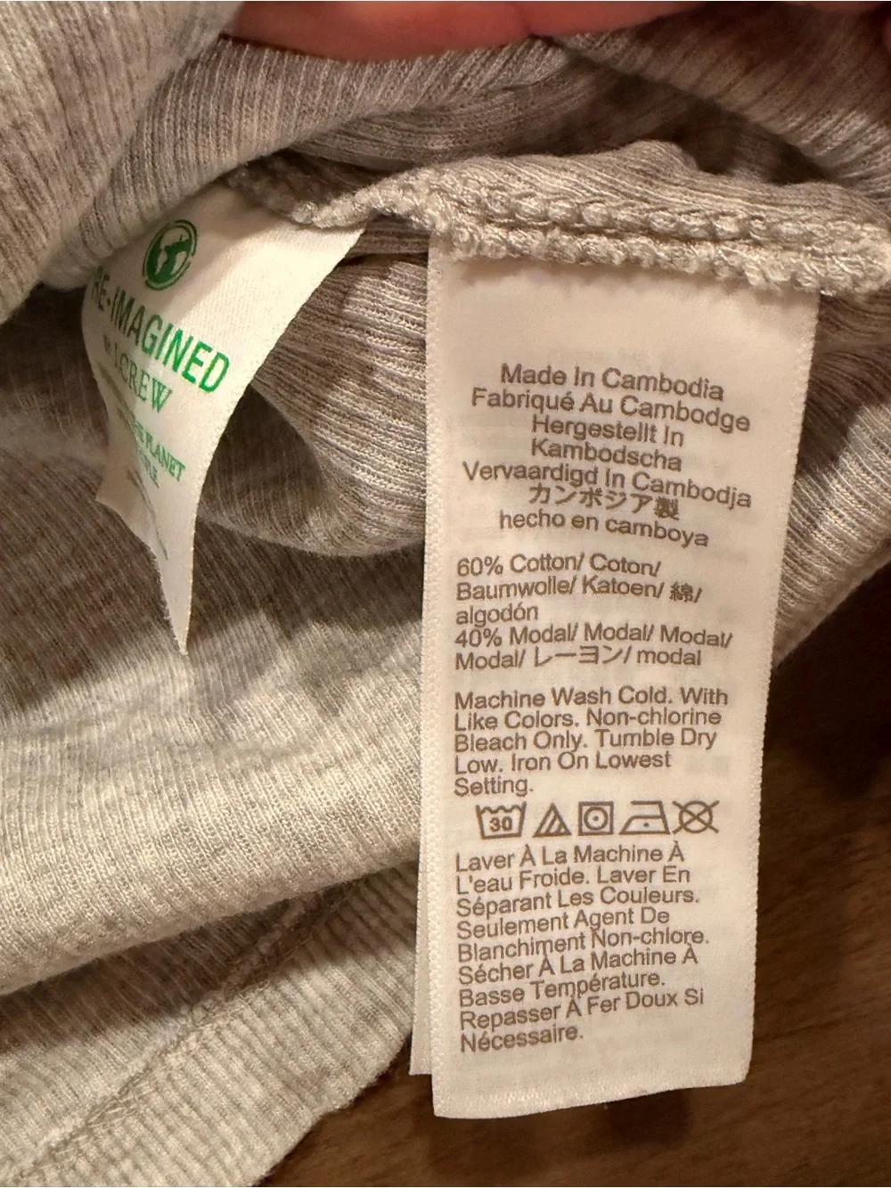 J. Crew Heather Soft Gray Heather Long-Sleeve Ribbed Polo T Shirt #445